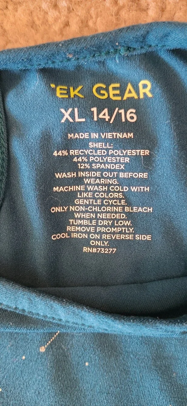 TEK Gear Girls Dk Teal Long Sleeve Shirt Constellation Pattern Keyhole XL 14-16